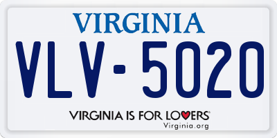 VA license plate VLV5020