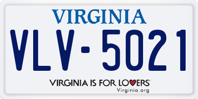 VA license plate VLV5021