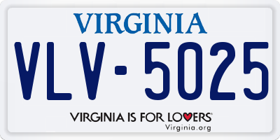 VA license plate VLV5025