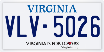 VA license plate VLV5026