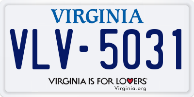 VA license plate VLV5031