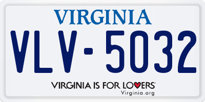 VA license plate VLV5032