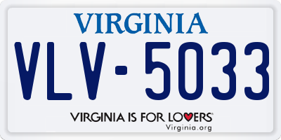 VA license plate VLV5033