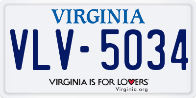 VA license plate VLV5034