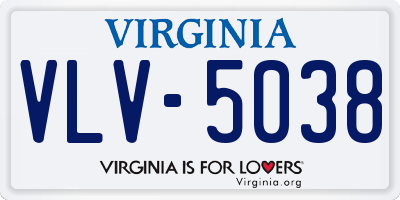 VA license plate VLV5038