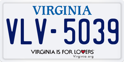 VA license plate VLV5039