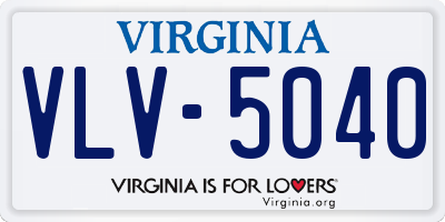 VA license plate VLV5040