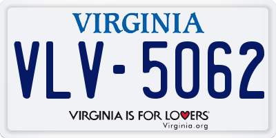 VA license plate VLV5062