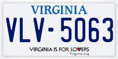 VA license plate VLV5063