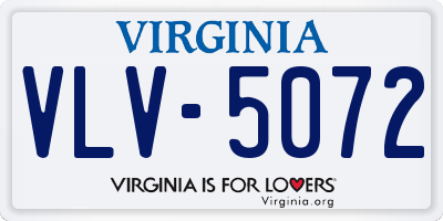 VA license plate VLV5072