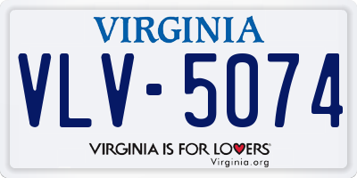 VA license plate VLV5074