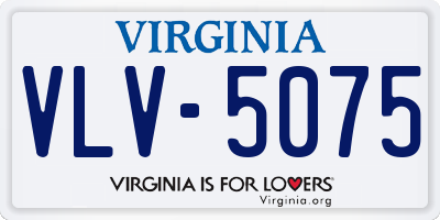 VA license plate VLV5075