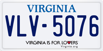 VA license plate VLV5076