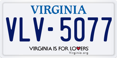 VA license plate VLV5077