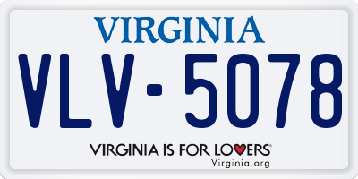 VA license plate VLV5078