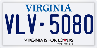 VA license plate VLV5080