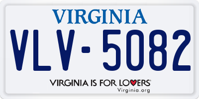 VA license plate VLV5082