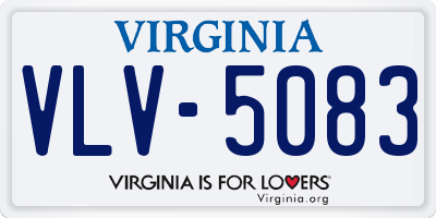 VA license plate VLV5083