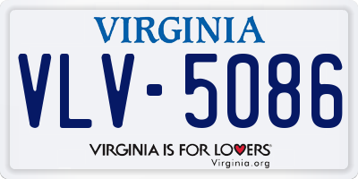 VA license plate VLV5086