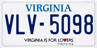 VA license plate VLV5098