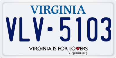 VA license plate VLV5103