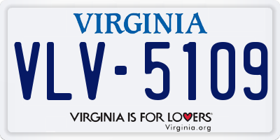 VA license plate VLV5109