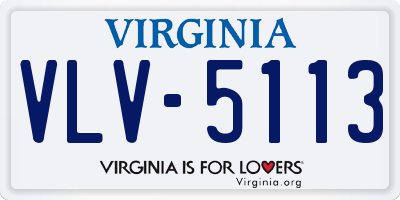 VA license plate VLV5113