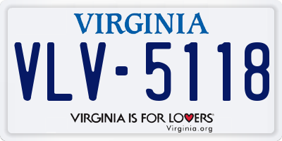 VA license plate VLV5118