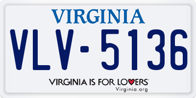 VA license plate VLV5136