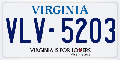 VA license plate VLV5203