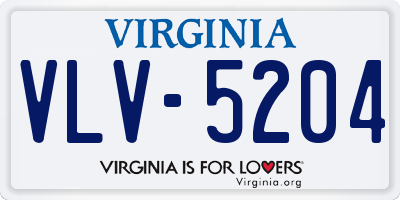 VA license plate VLV5204