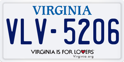 VA license plate VLV5206