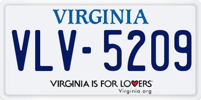 VA license plate VLV5209