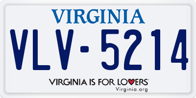 VA license plate VLV5214