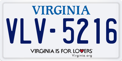 VA license plate VLV5216