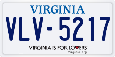 VA license plate VLV5217