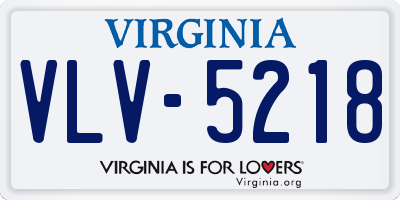 VA license plate VLV5218