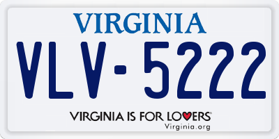 VA license plate VLV5222