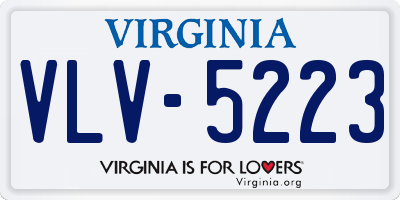 VA license plate VLV5223