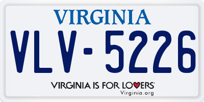 VA license plate VLV5226