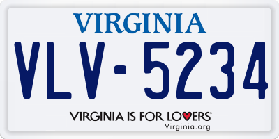 VA license plate VLV5234