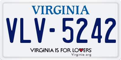 VA license plate VLV5242