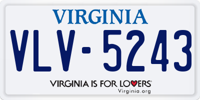 VA license plate VLV5243