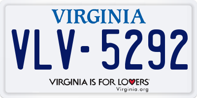 VA license plate VLV5292