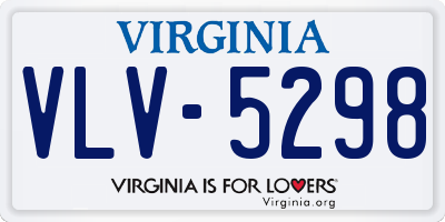 VA license plate VLV5298