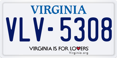 VA license plate VLV5308