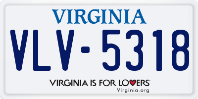 VA license plate VLV5318