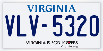 VA license plate VLV5320