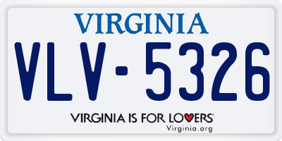 VA license plate VLV5326