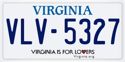 VA license plate VLV5327